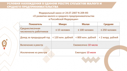 условия НАХОЖДЕНИЯ В ЕДИНОМ РЕЕСТРЕ СУБЪЕКТОВ МАЛОГО И СРЕДНЕГО ПРЕДПРИНИМАТЕЛЬСТВА - фото - 4